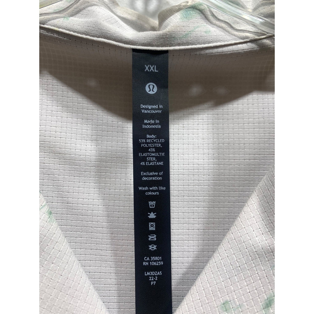 Lululemon Airing Easy Camp Collar Shirt Diffuse Dye Print Green Multi XXL