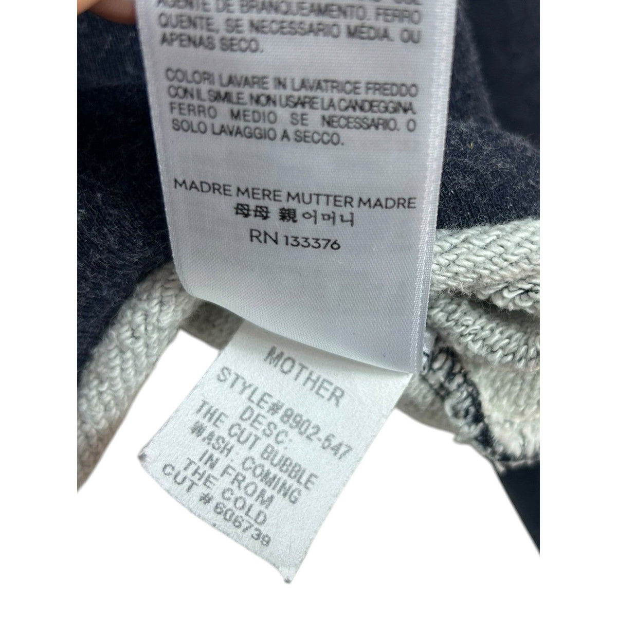 MOTHER The Cut Bubble Cropped Sweatshirt Coming In From The Cold XS grunge Edge