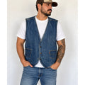 Vintage Levis Orange Tab Denim Vest Mens XL Blue Button Front V-Neck 70s 80s