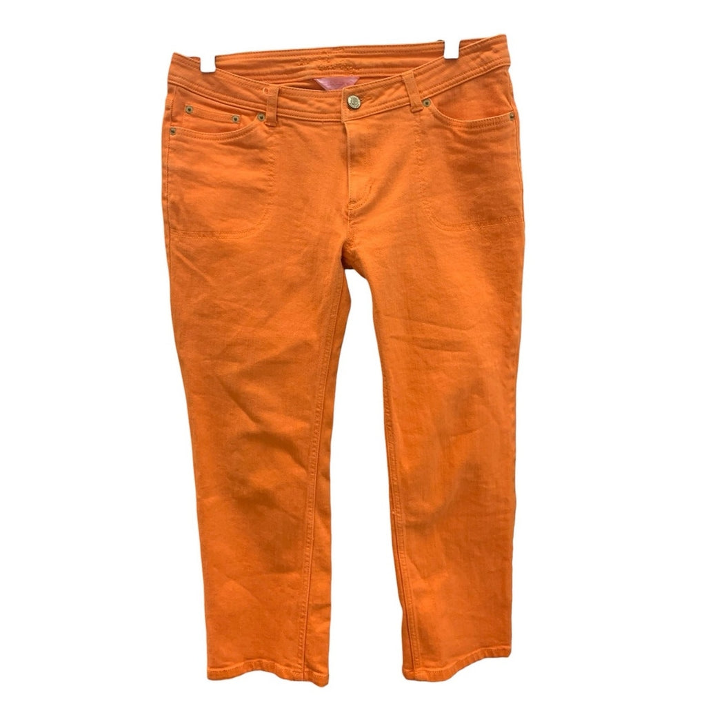 Lilly Pulitzer Orange Jeans SZ 4 Skinny Mini Jeans