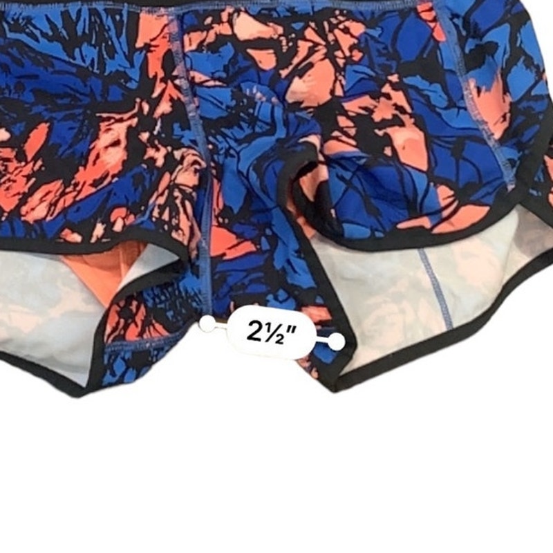 Lululemon Speed Short Paint Storm Harbor Blue Multi / Black SZ 4
