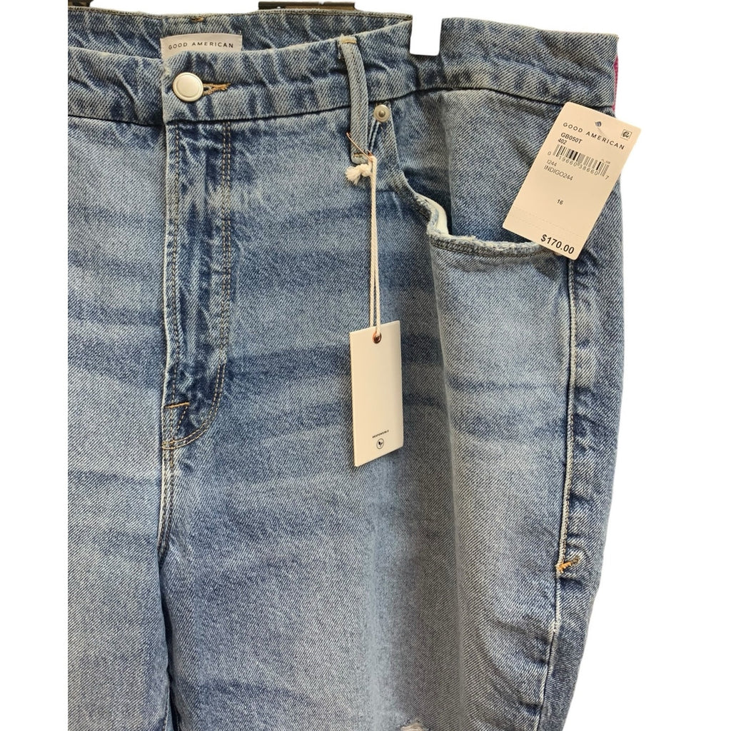 NWT Good American Good Boy Ripped Jeans SZ 16