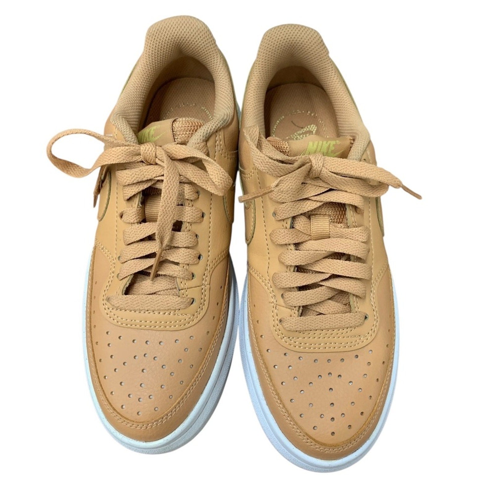 Nike Court Vision Alta Women's Sneakers Brown Tan Accents Platform Shoes  SZ 7.5