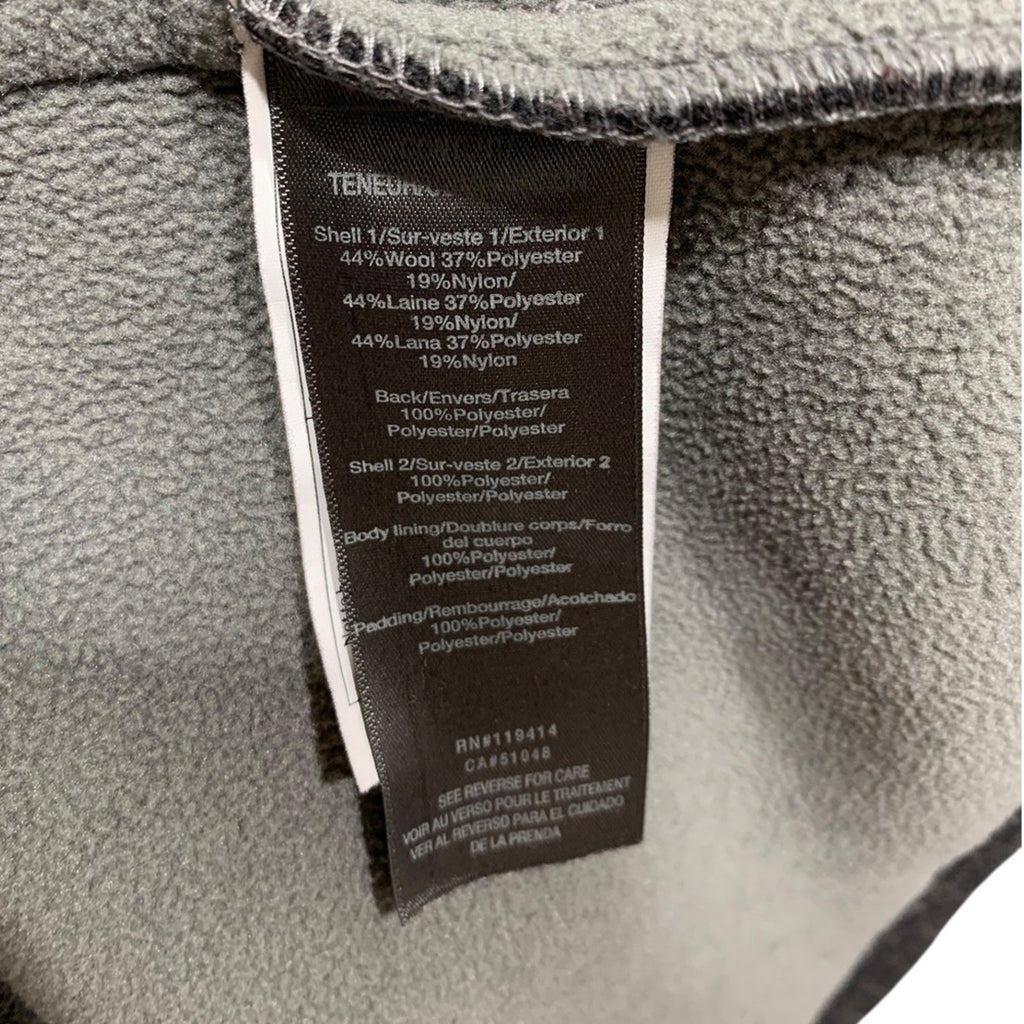 Merrell Mens Quilted Full Zip Jacket Charcoal Gray Heathered Wool Blend M