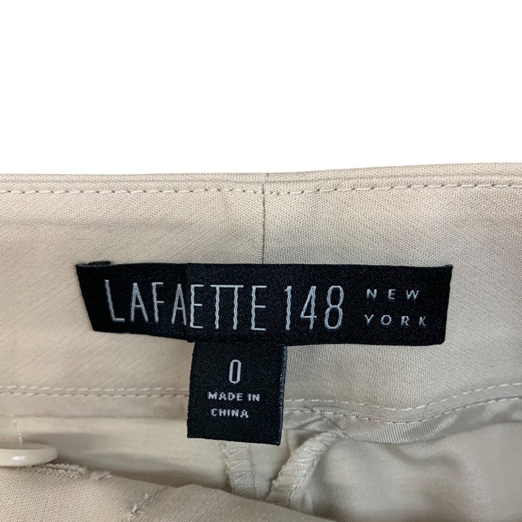 NWT Lafayette 148 Gramercy Pants SZ 0 Khaki