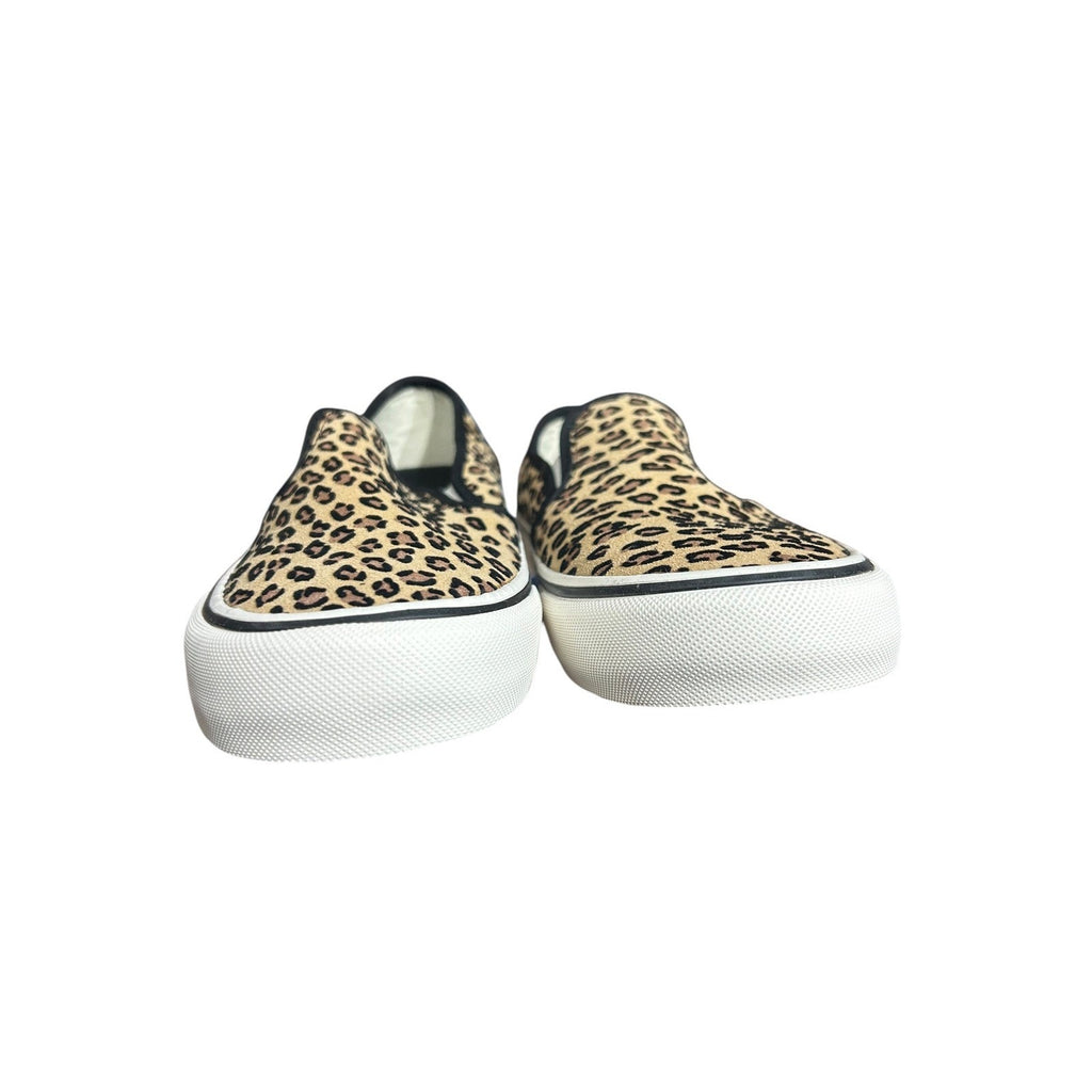 Vans Slip-On SF Mini Leopard Print Sneakers Tan Black Womens 8 NEW streetwear