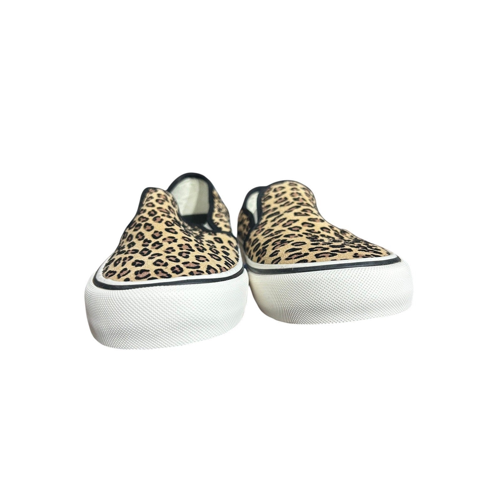 Vans Slip-On SF Mini Leopard Print Sneakers Tan Black Womens 8 NEW streetwear
