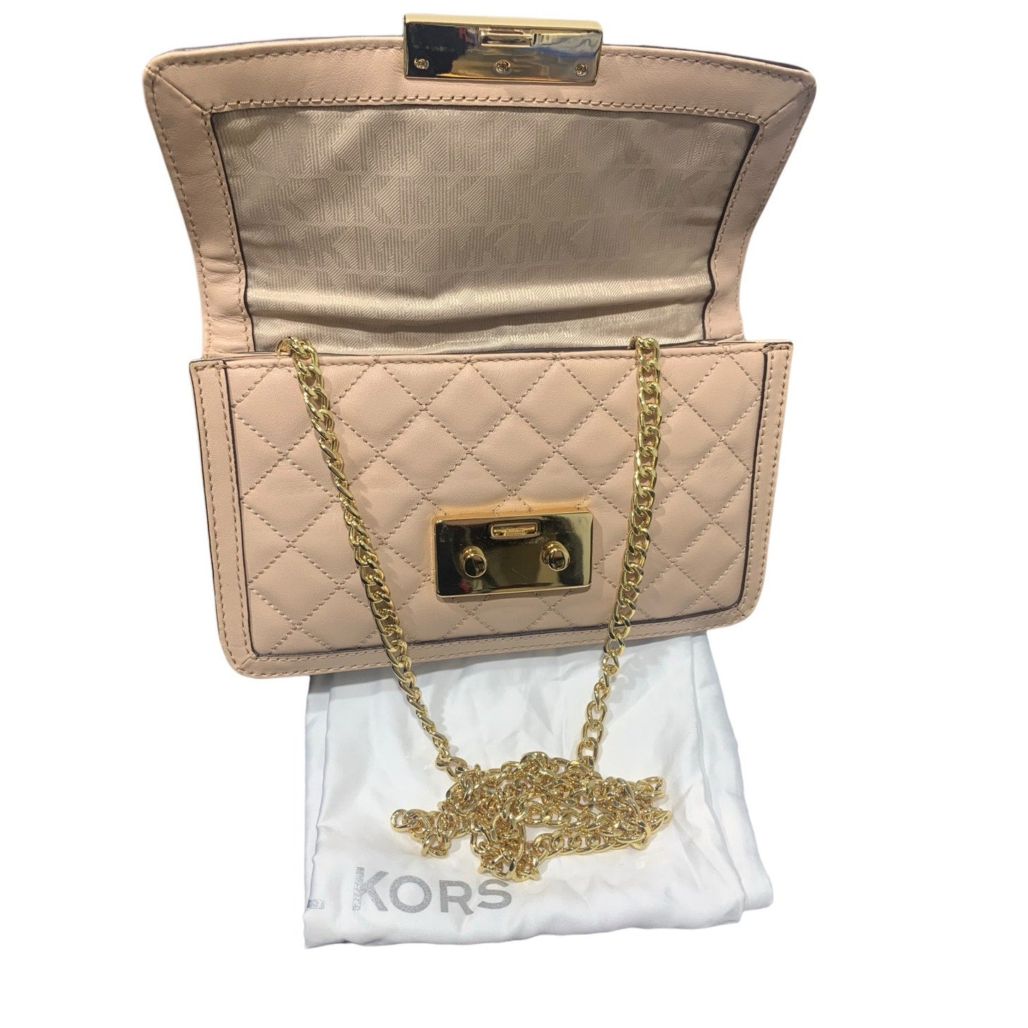 MICHAEL Michael Kors SLOAN MESSENGER light pink and gold Crossbody Bag