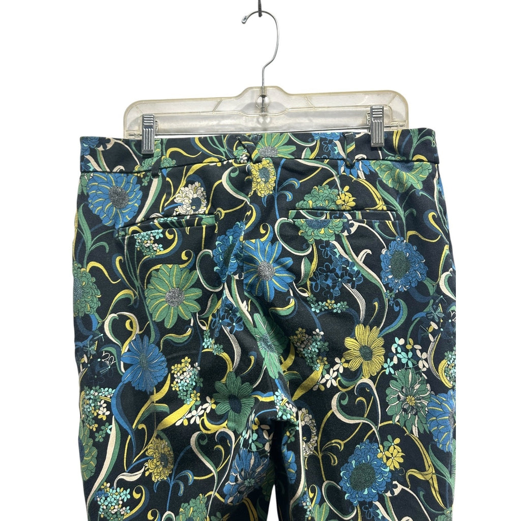 Anthropologie Essential Collection Floral Slim Ankle Pants Multi-Color Size 14
