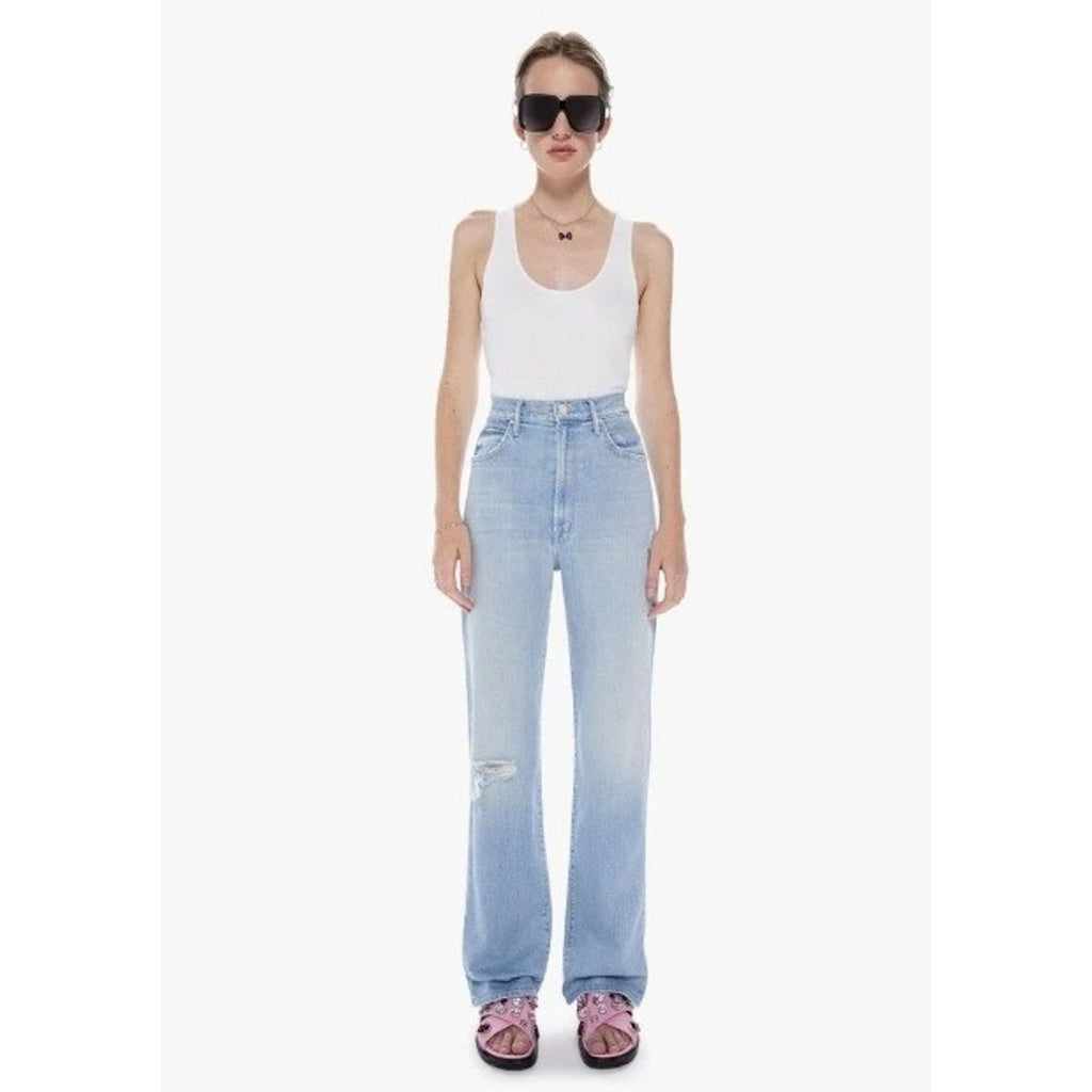 MOTHER High Waisted Tunnel Vision Sneak Jeans Sippin Sweet Tea Light Wash 29