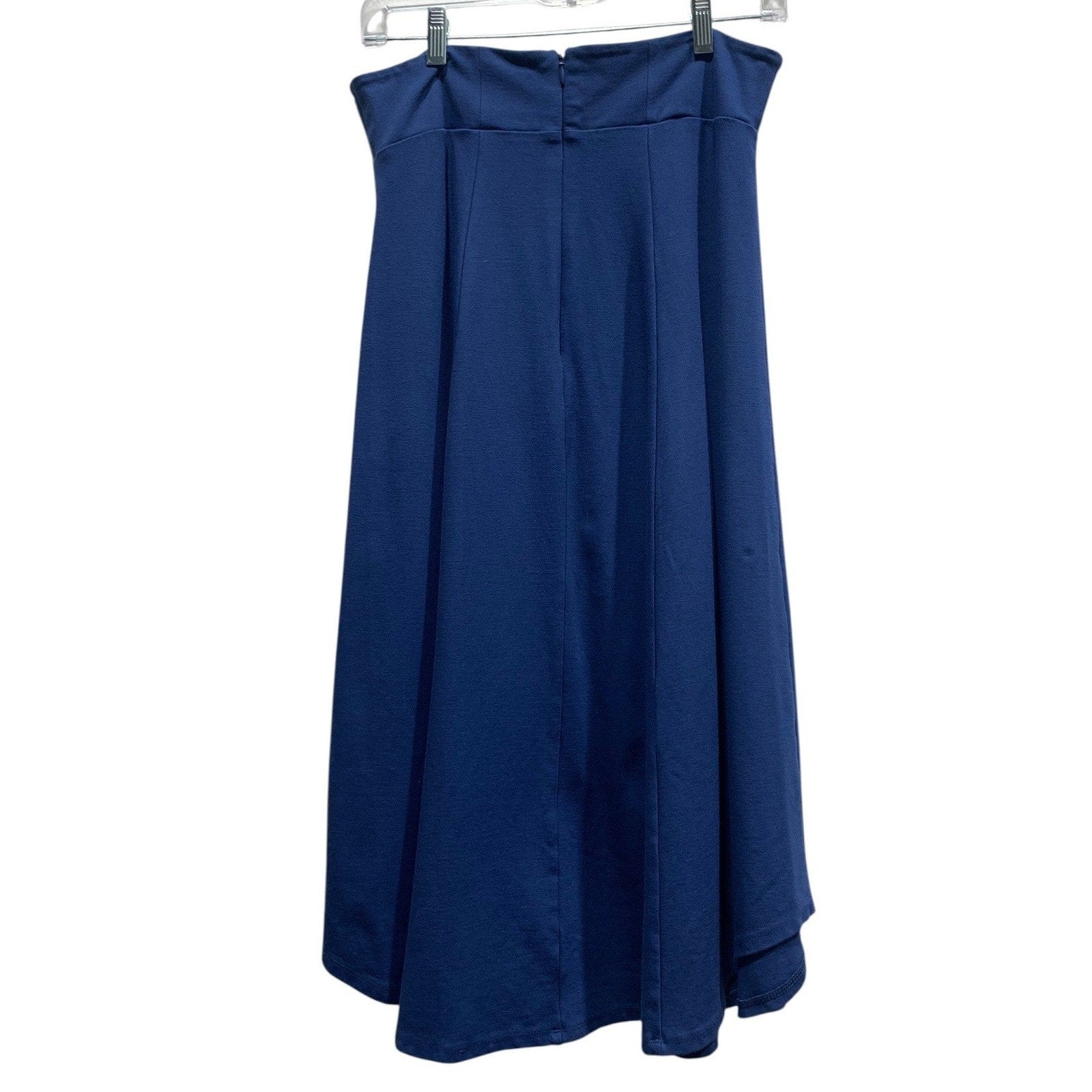 Maeve Anthropologie Royal Blue Ponte Knit A-Line Midi Skirt Size 12 High Waist
