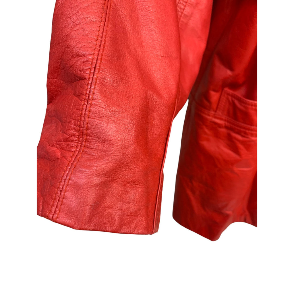 Vintage Toff's Red Leather Jacket SZ M/ 39