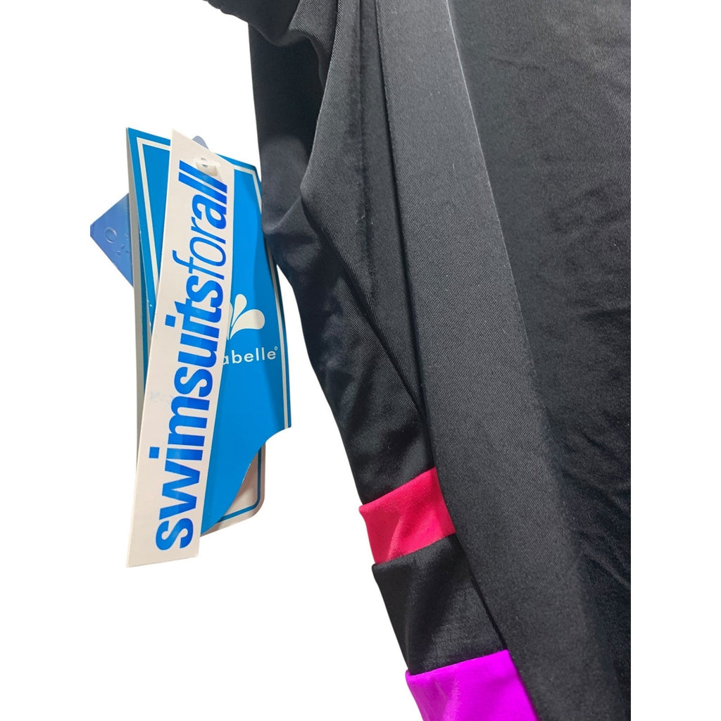 Aquabelle Swimsuits For All Black Pink Purple Colorblock One Piece Swimsuit 24W