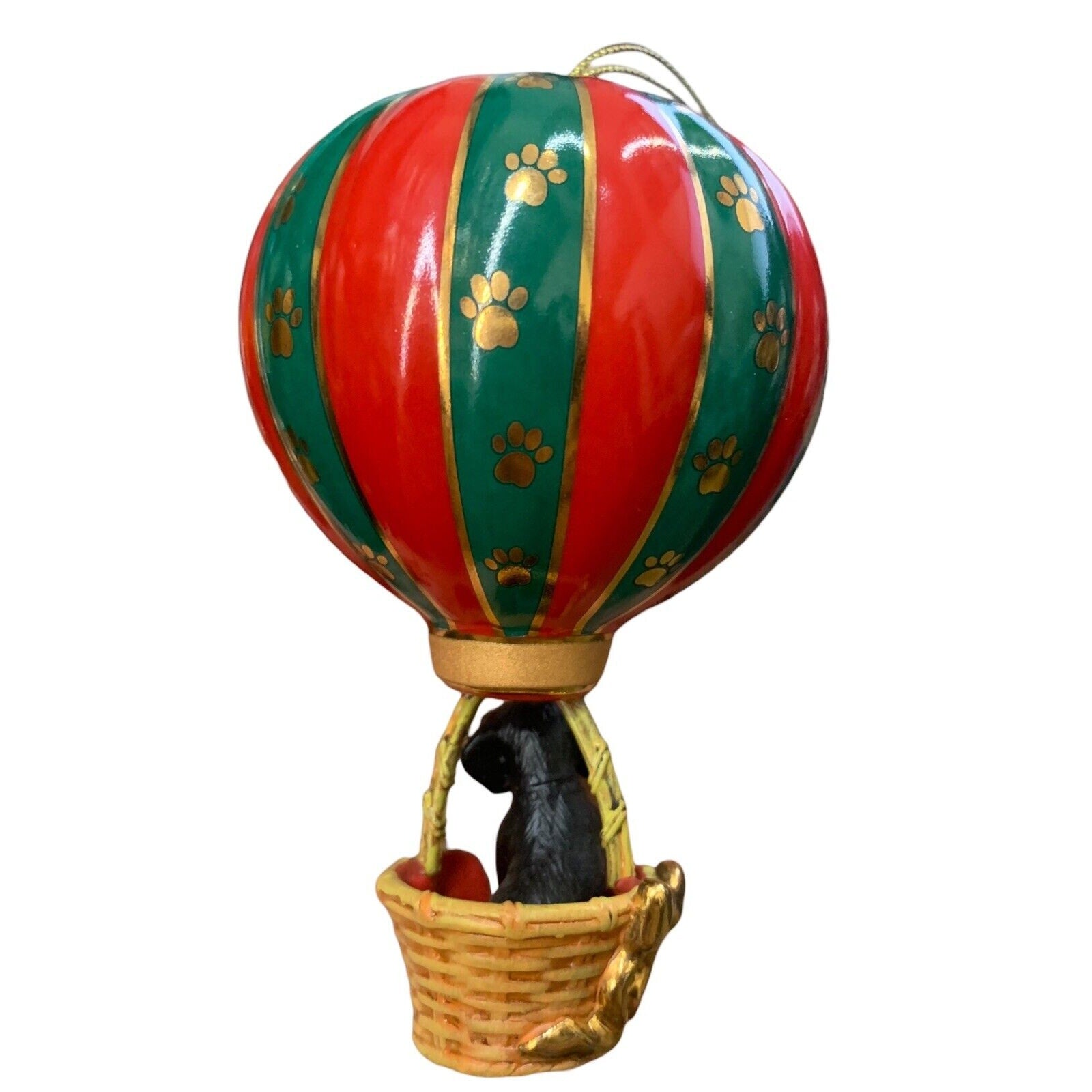 2006 Danbury Mint Dachshund Ornament Annual Holiday Adventure Hot Air Balloon