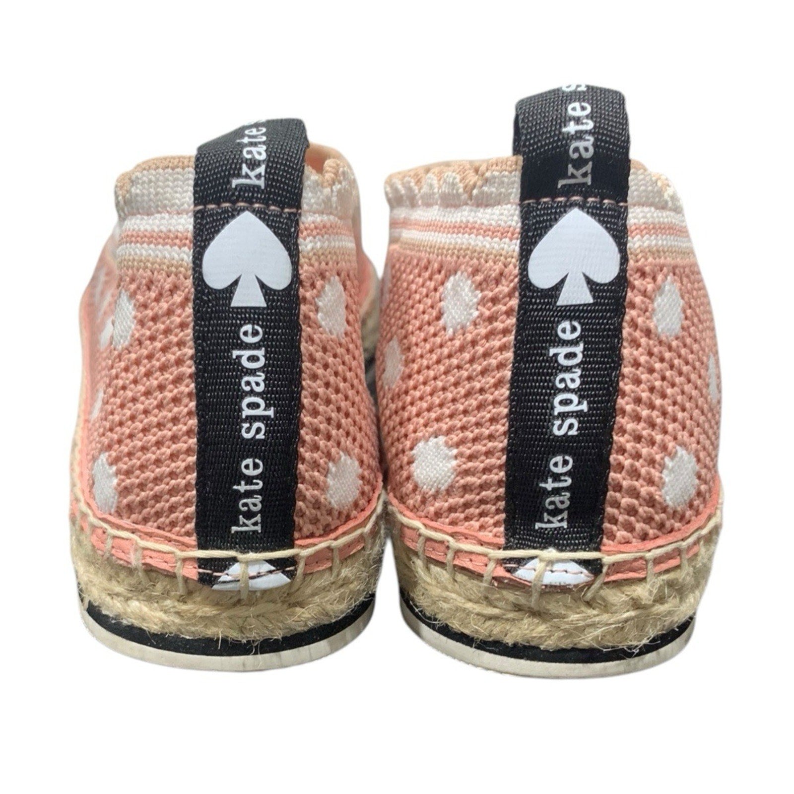 Kate Spade Knottingham Scallop Polka Dot Espadrilles Lace Women's 9B PINK