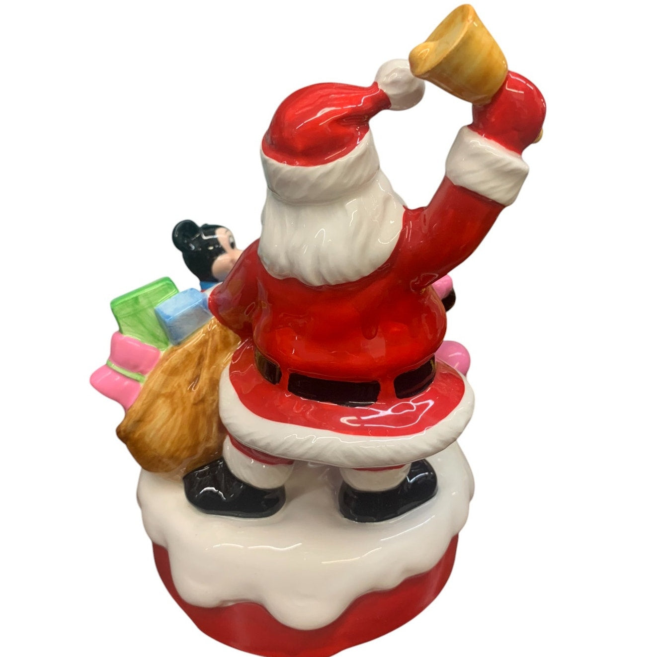 Mickey and Minnie Mouse with Santa Music Box 1985 Disney