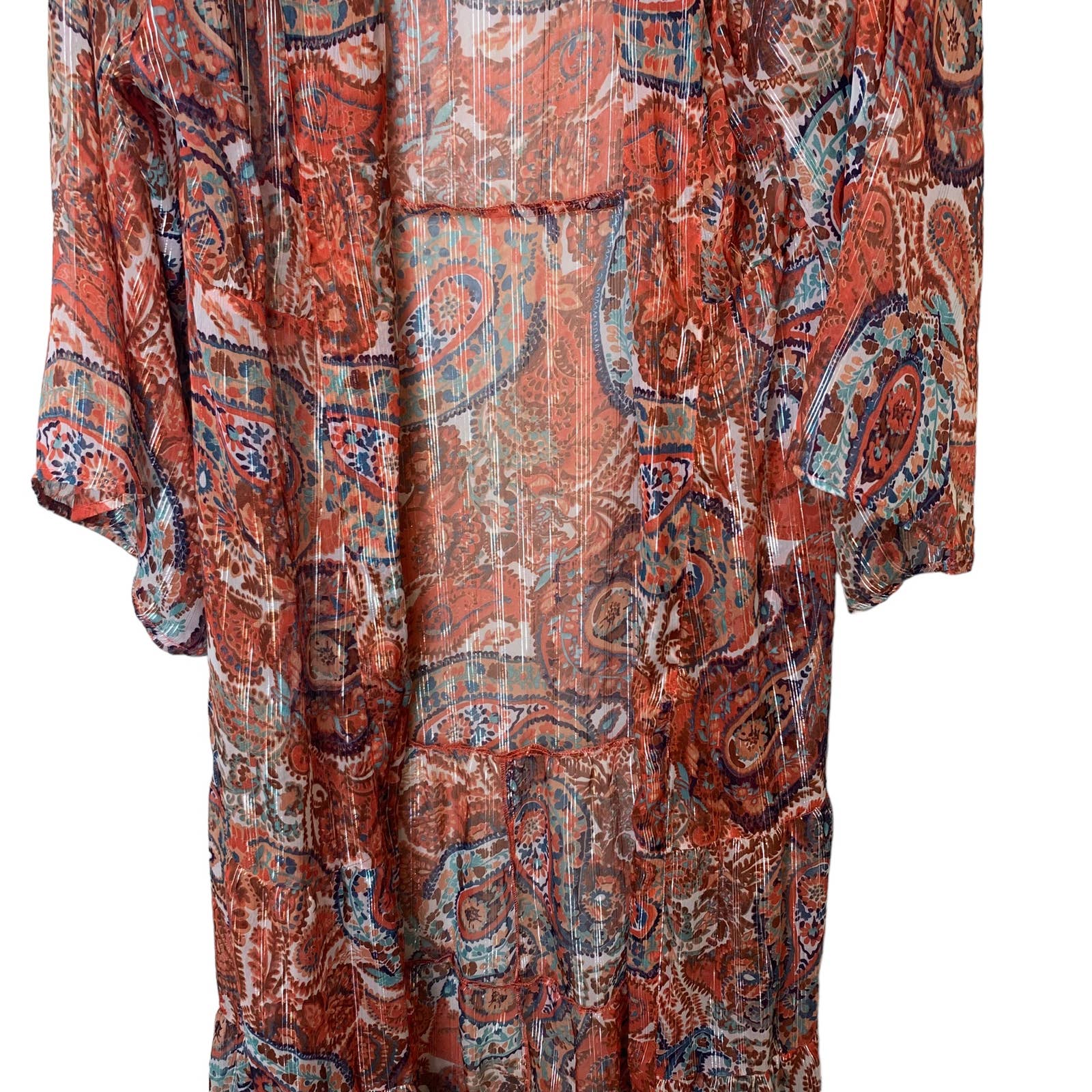 ANTHROPOLOGIE Paisley Tiered Kimono SZ O/S