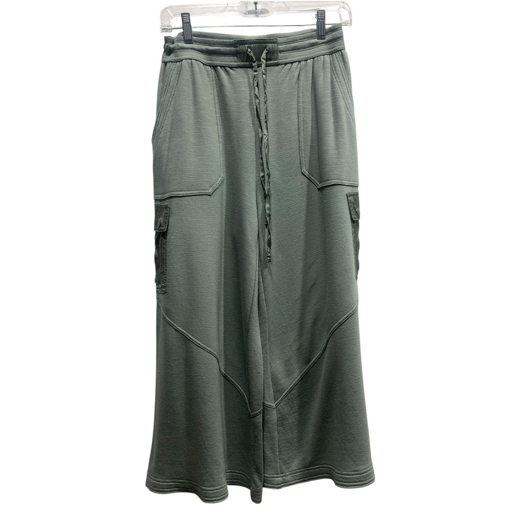 Daily Practice Anthropologie Green Cargo Wide Leg Knit Pants XS New with Tags