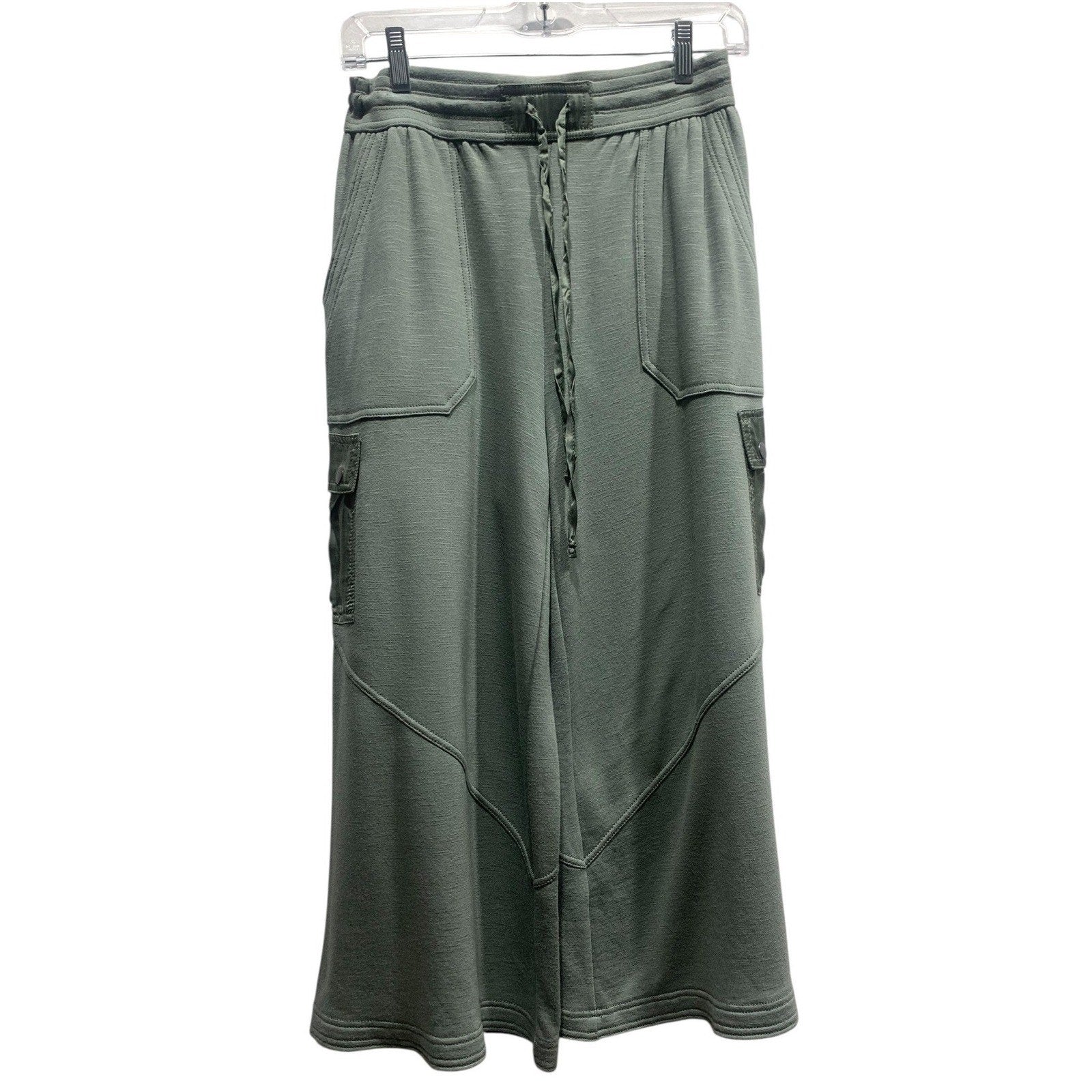 Daily Practice Anthropologie Green Cargo Wide Leg Knit Pants XS New with Tags