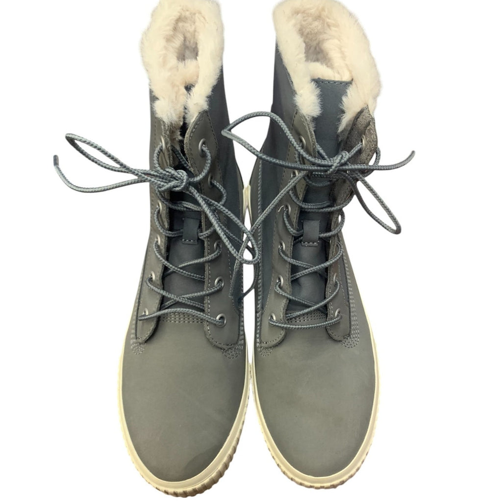 Timberland Women's Skyla Bay 6" Gray Faux Fur Fold Down Nubuck Boot US 8.5