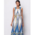 Maeve Anthropologie Tribal Print Sleeveless Maxi Dress Size 6 Boho coastal vacay