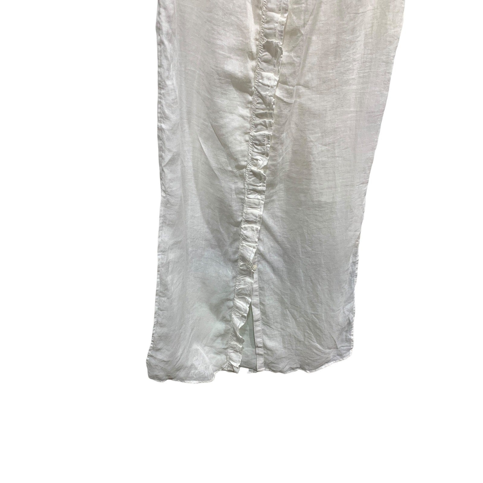 FRAME, Lauren White Ruffled Maxi Dress LWWD0580 Sleeveless S/P COSTAL ROMANTIC