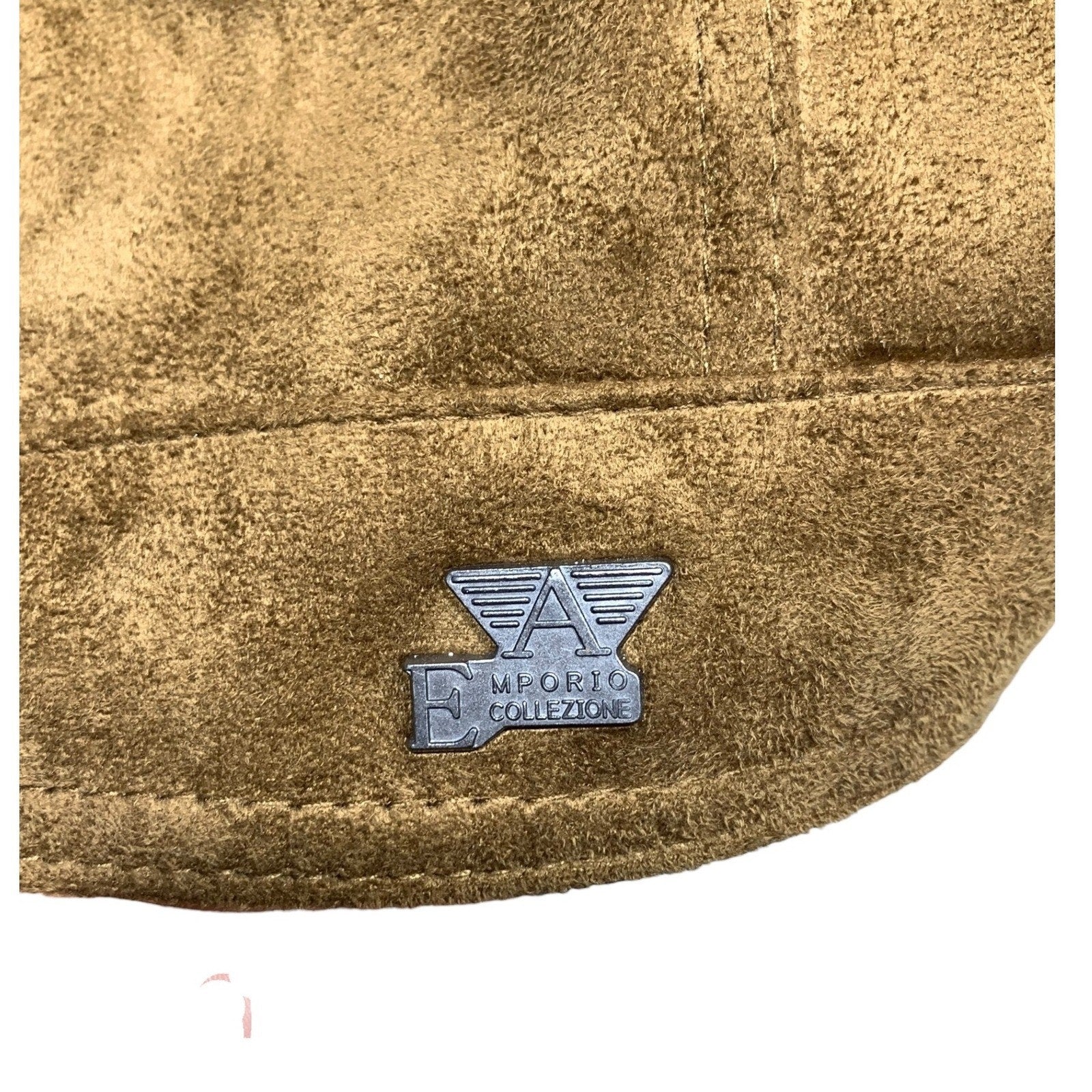 NWT Emporio Collezioni Mens Suede Bomber Jacket Brown Full Zip Made Italy sz M