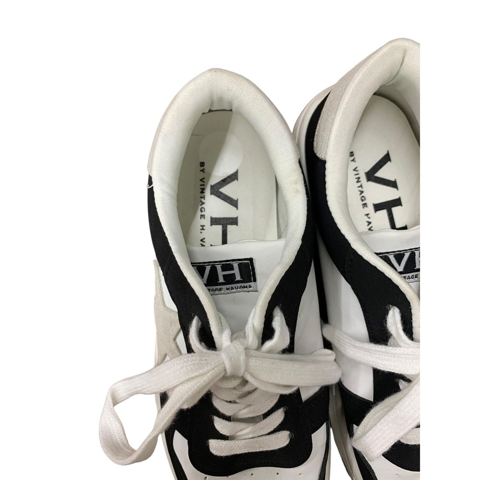 VH by Vintage H.V. Star Sneakers Womens Shoes Black & White SZ 8.5