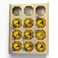 Vintage Shiny Brite Gold Glass Christmas Ornaments 1.5 Inch Set of 9 MCM USA