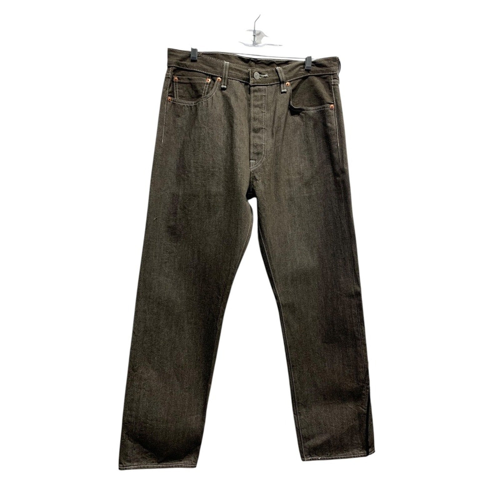 Levi's 501 Jeans W34 L32 Mens Brown Straight Leg Denim Pants