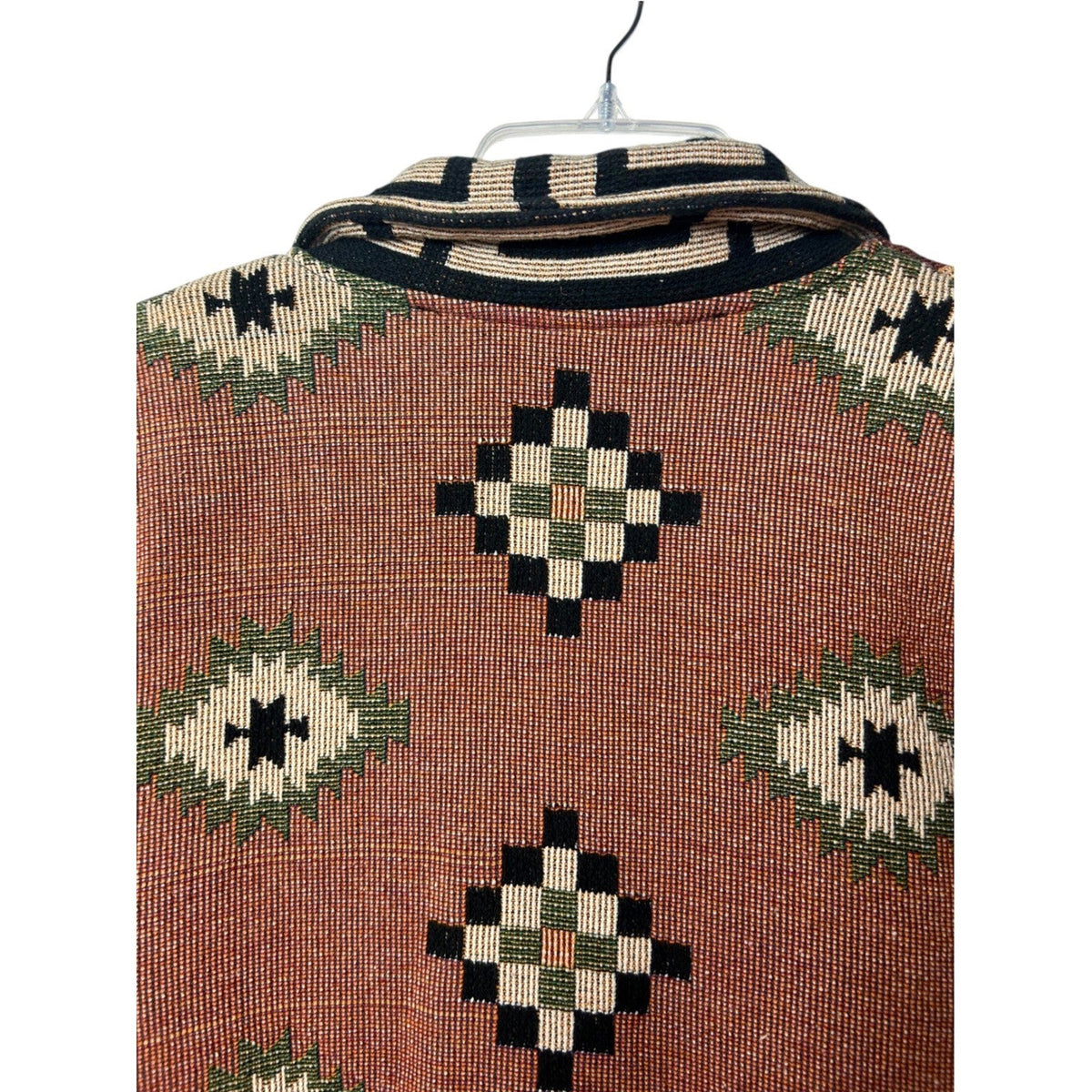 Anthropologie Quilted Patchwork Floral Jacket Black Cream Orange XS XS Boho
