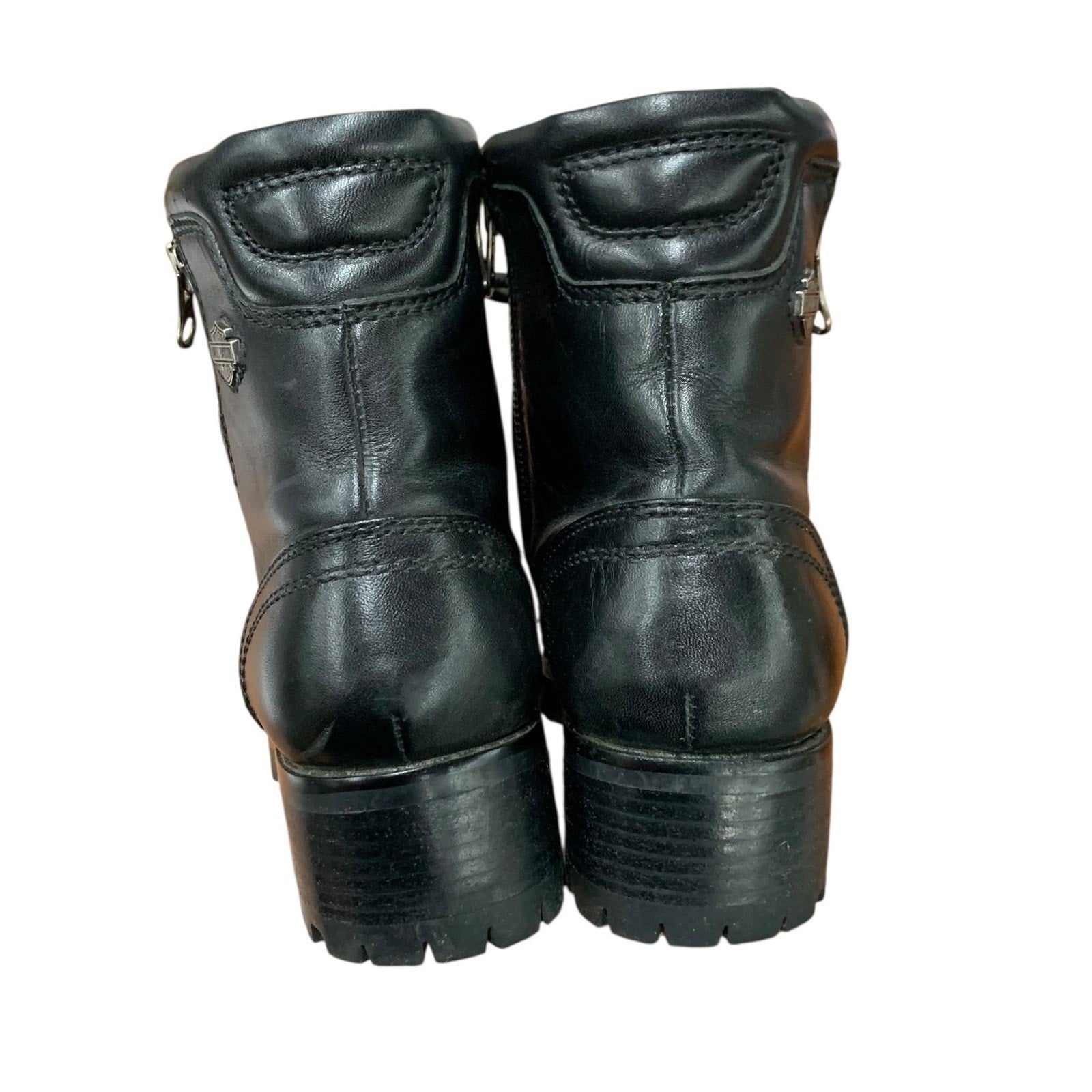 Harley-Davidson Men's Black Leather Lace Up Motorcycle Ankle Boots Size 7.5 USA