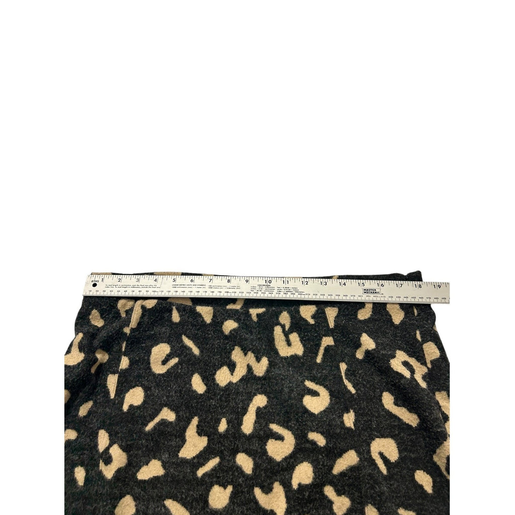 Anthropologie Maeve Delphine Leopard Sweater Pencil Skirt XL Gray Tan Midi Lined