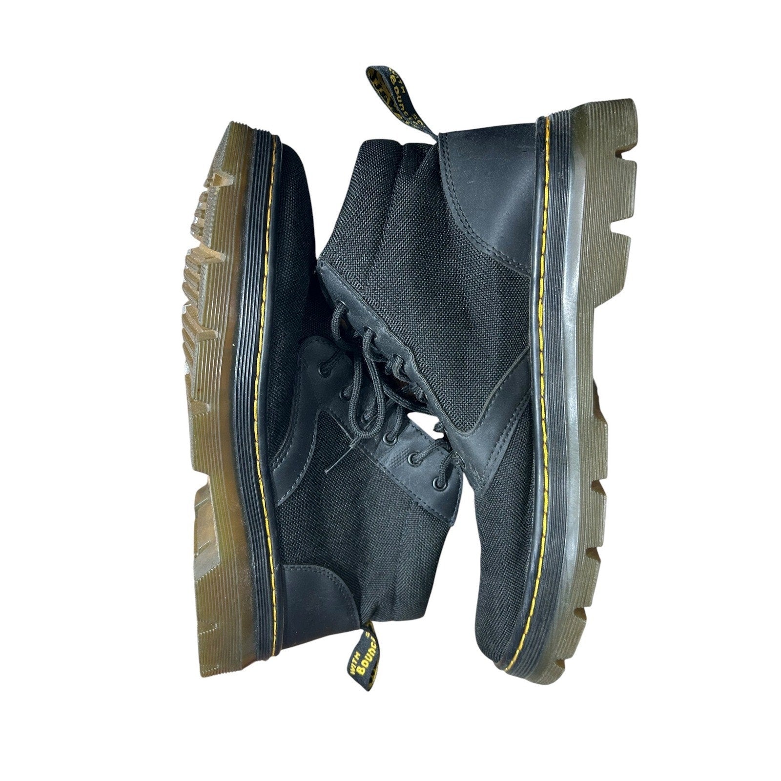Dr Martens Bonny Tech Black Extra Tough Nylon Ajax Leather Boots Mens 11 W 12