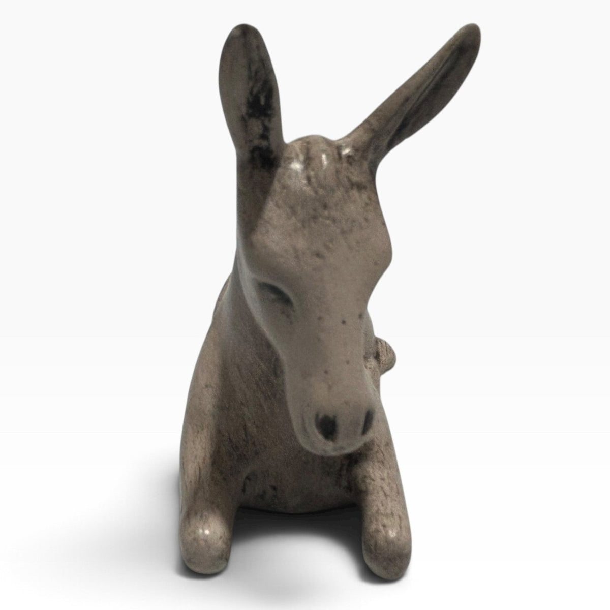 Vintage 1970s Holland Mold Nativity Sitting Donkey Hand Painted Ceramic 3inch
