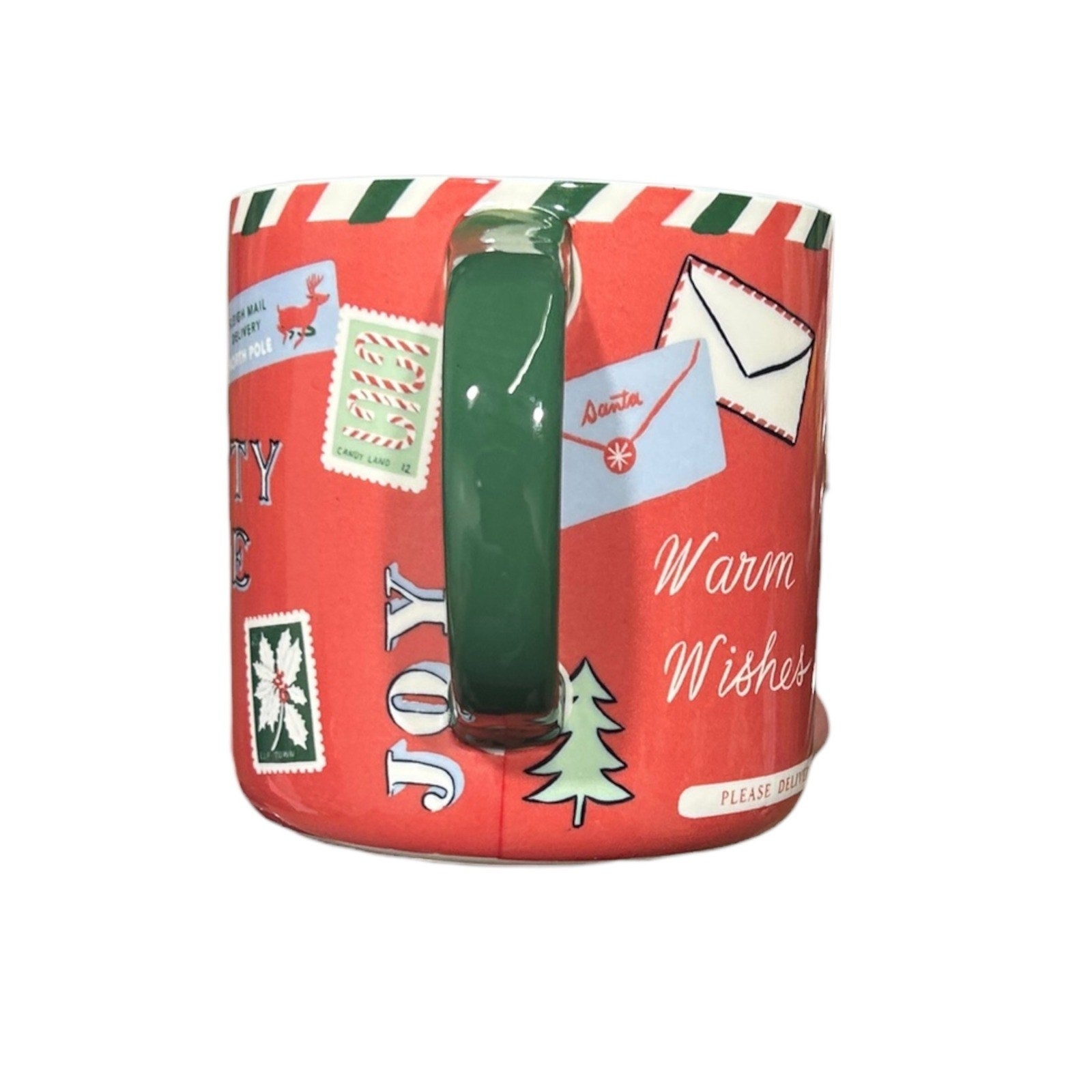 Anthropologie George & Viv Emily Taylor Naughty or Nice Christmas Mug Red Green