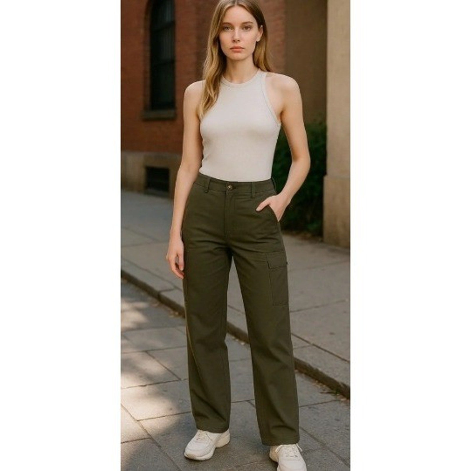 NWT Vuori Getaway Performance Pants in Dark Oregano Green Wide Leg Size S