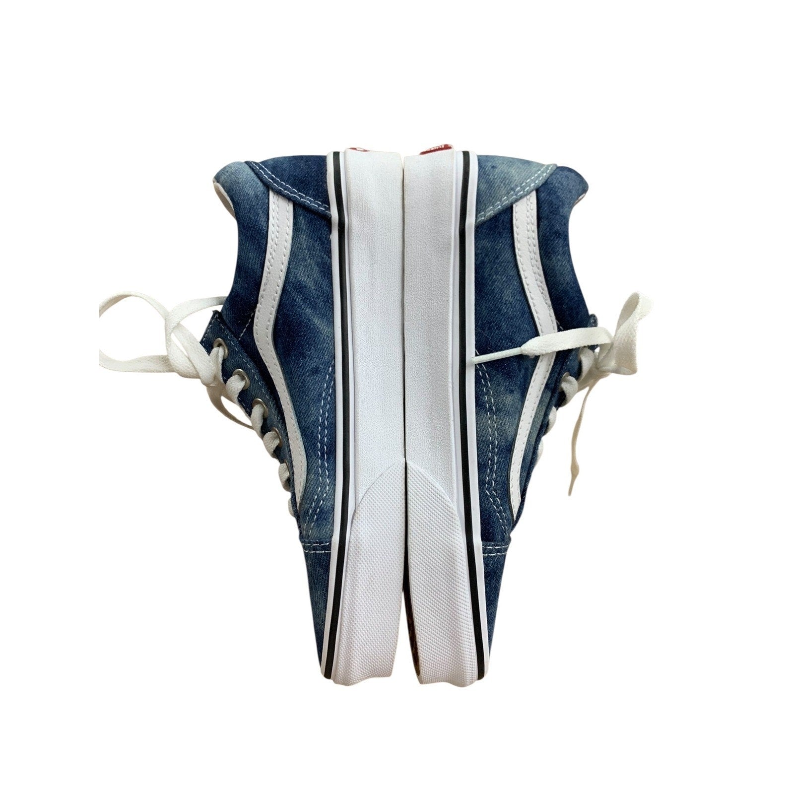 Vans Old Skool Denim Blue Sneakers Casual Lace Up Shoes Women's Size 5.5