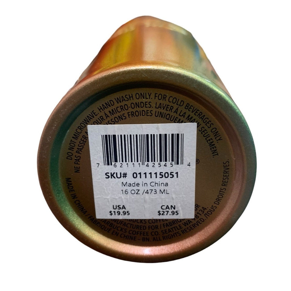 Starbucks Iridescent  Pink Gold Green Ombre Summer 2020 16 oz