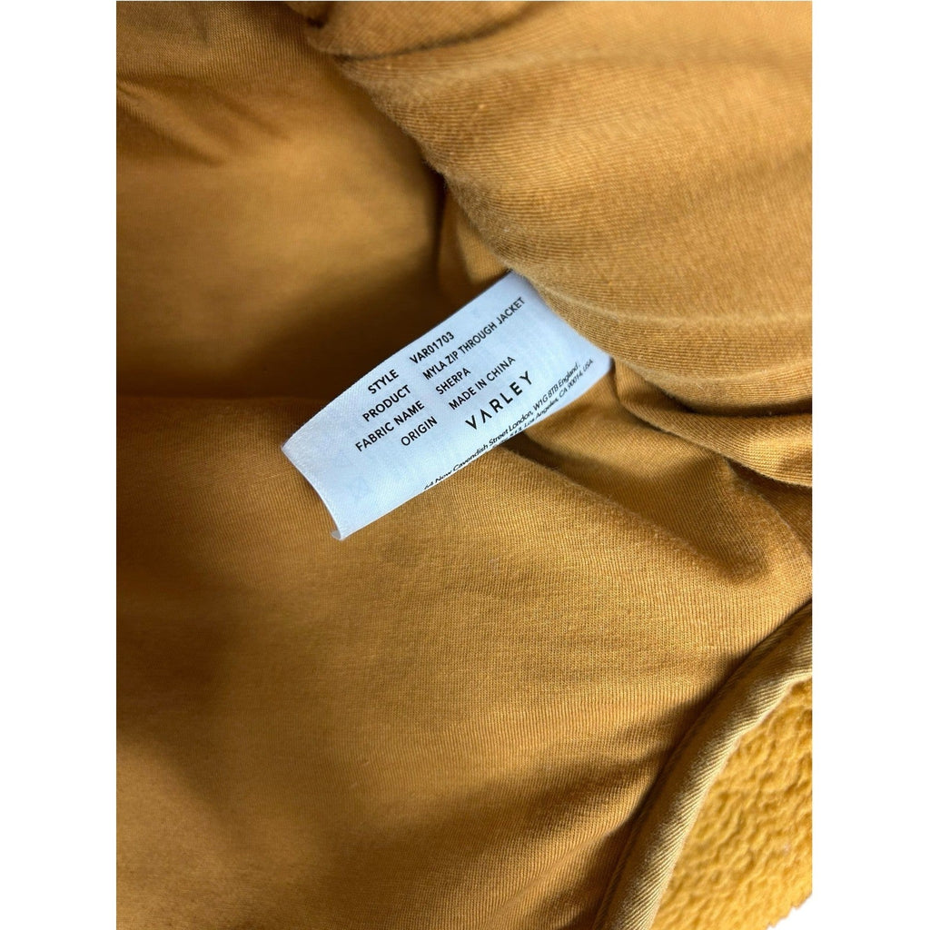 Varley Myla Zip Through Sherpa Jacket Mustard Yellow VAR01703 Small FALL COZY