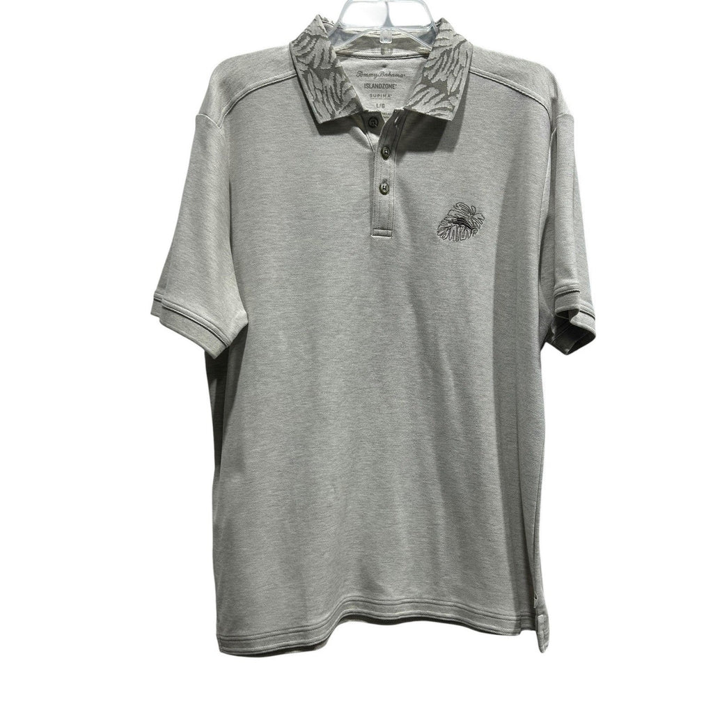 Tommy Bahama Men's Big & Tall Emfielder Palms IslandZone Polo Large grey casual