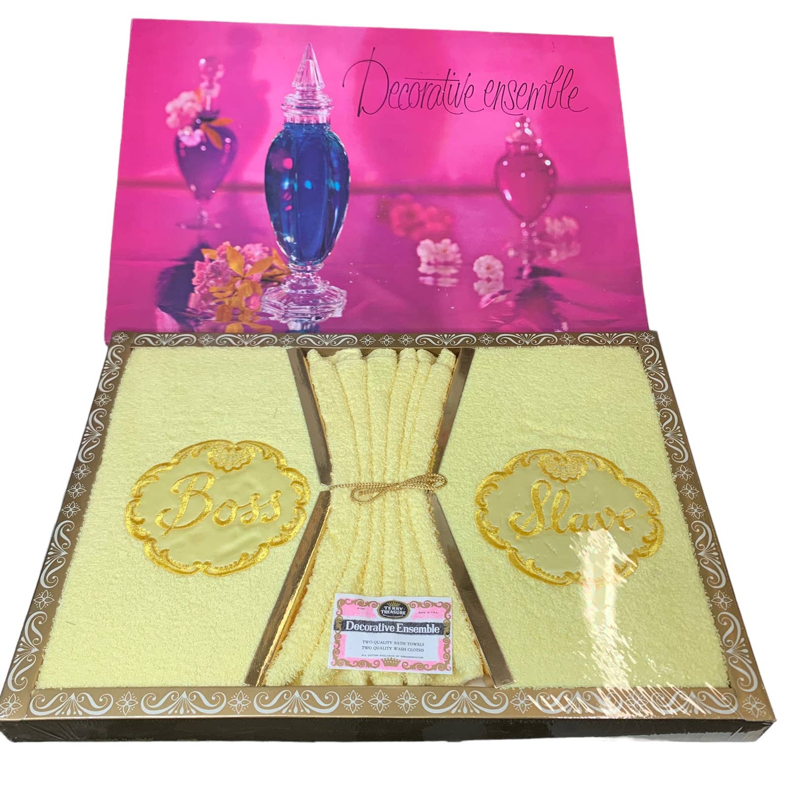 Vintage Decorative Ensemble Yellow Boss Slave Towel Set