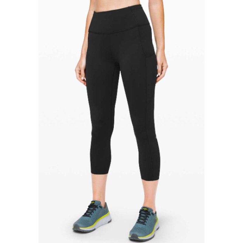 Lululemon Fast and Free High-Rise Crop II 23" *Non-Reflective sz 6 Black