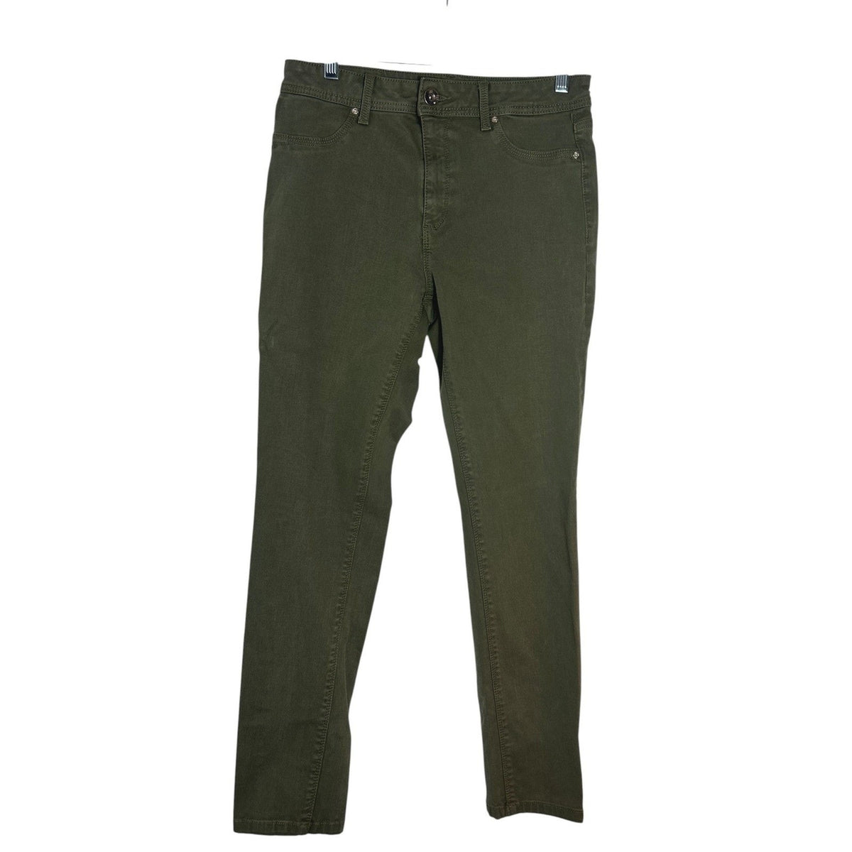 DL1961 Nina High Rise Skinny Pants Olive Green 4-Way Stretch Size 31 UTILITY MIN