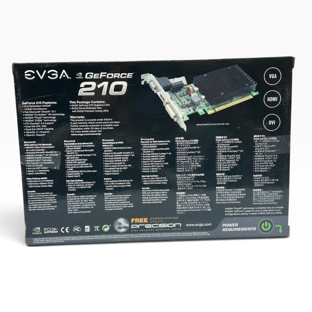 EVGA GeForce 210 1024MB DDR3 PCI-E 2.0 Graphics Card 01G-P3-1313-KR Low Profile