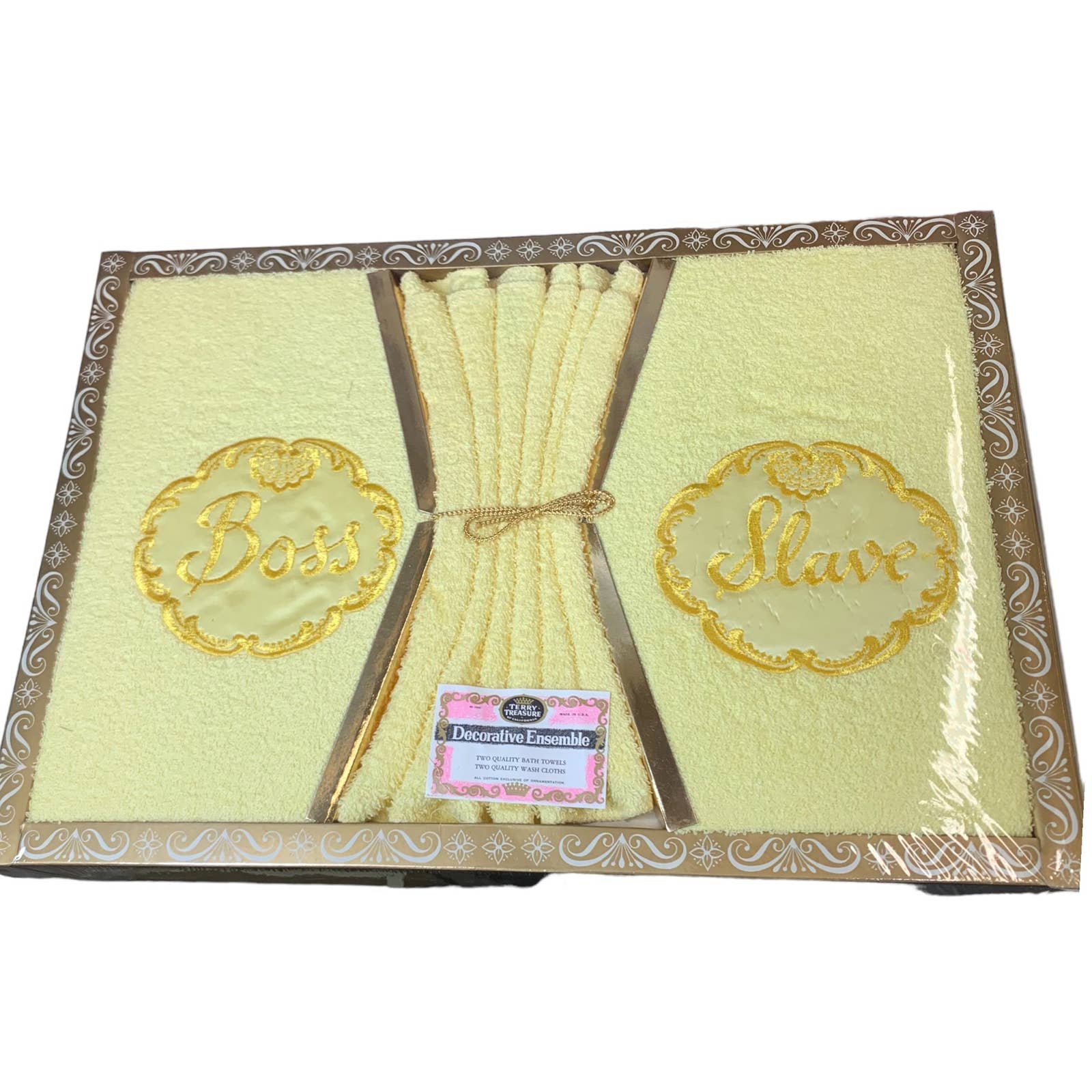 Vintage Decorative Ensemble Yellow Boss Slave Towel Set