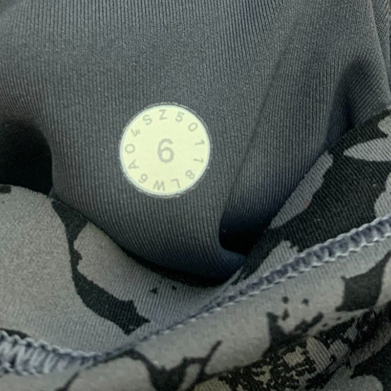 Lululemon In Movement Crop *Everlux 19" Efflorescent Nebula Black SZ 6