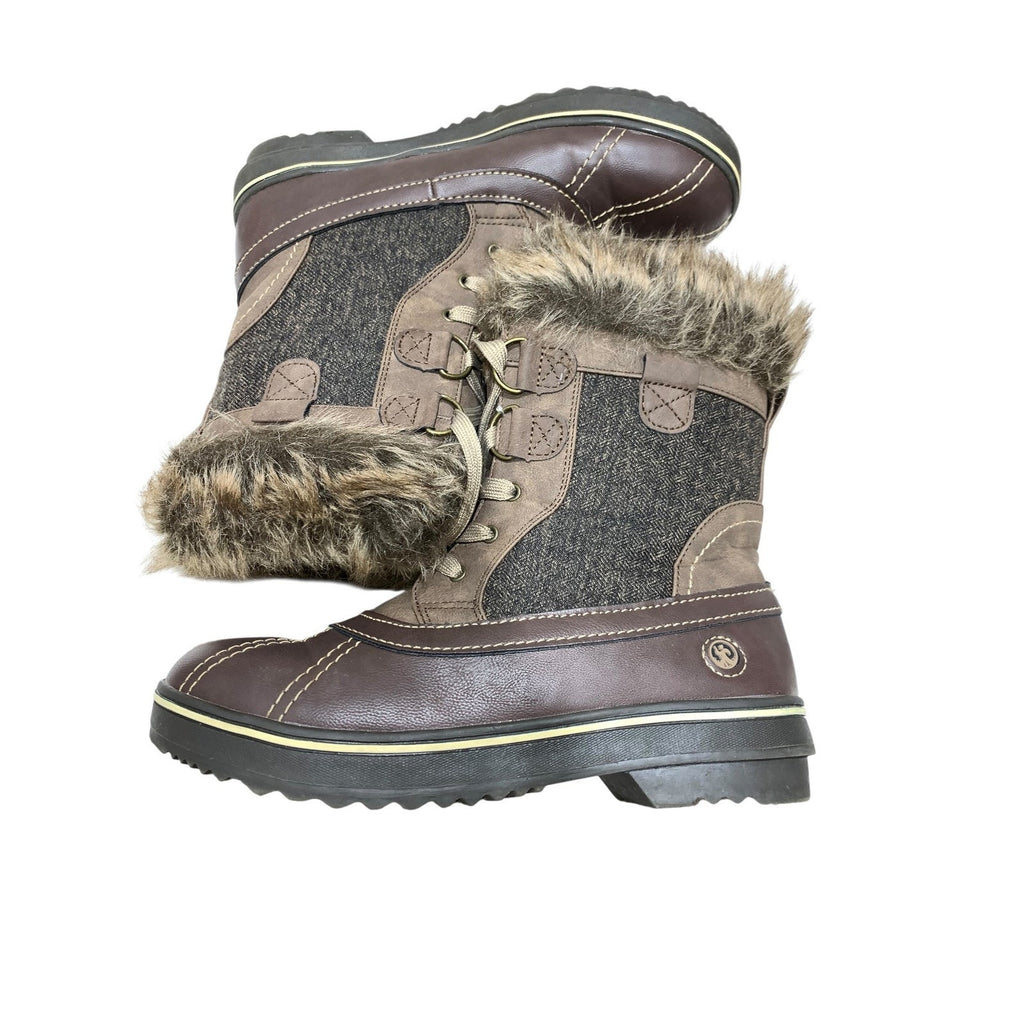 Northside Brookelle Polar Womens Snow Boots Chocolate Brown Faux Fur Size 9 NEW