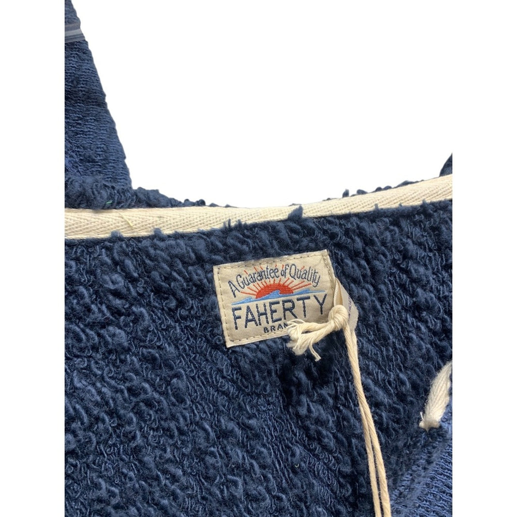 Faherty Brand Men's Blue Knit Hooded Poncho Pullover Sweater XXL