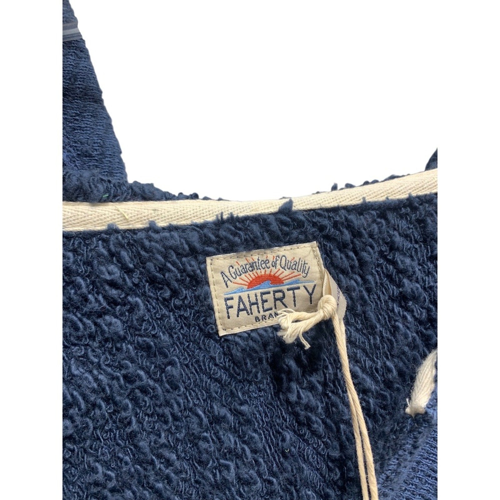 Faherty Brand Men's Blue Knit Hooded Poncho Pullover Sweater XXL